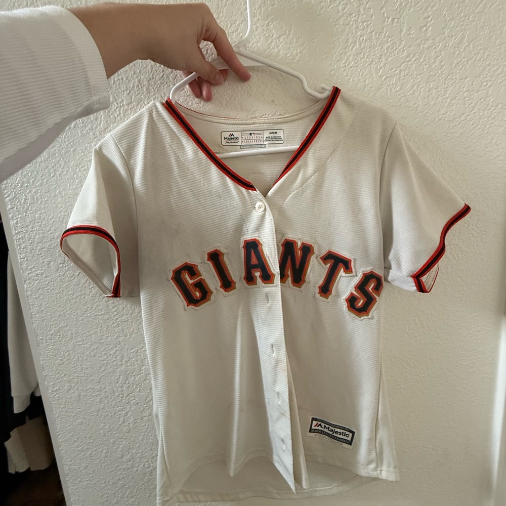 Majestic Kids Giants White and Orange Jersey